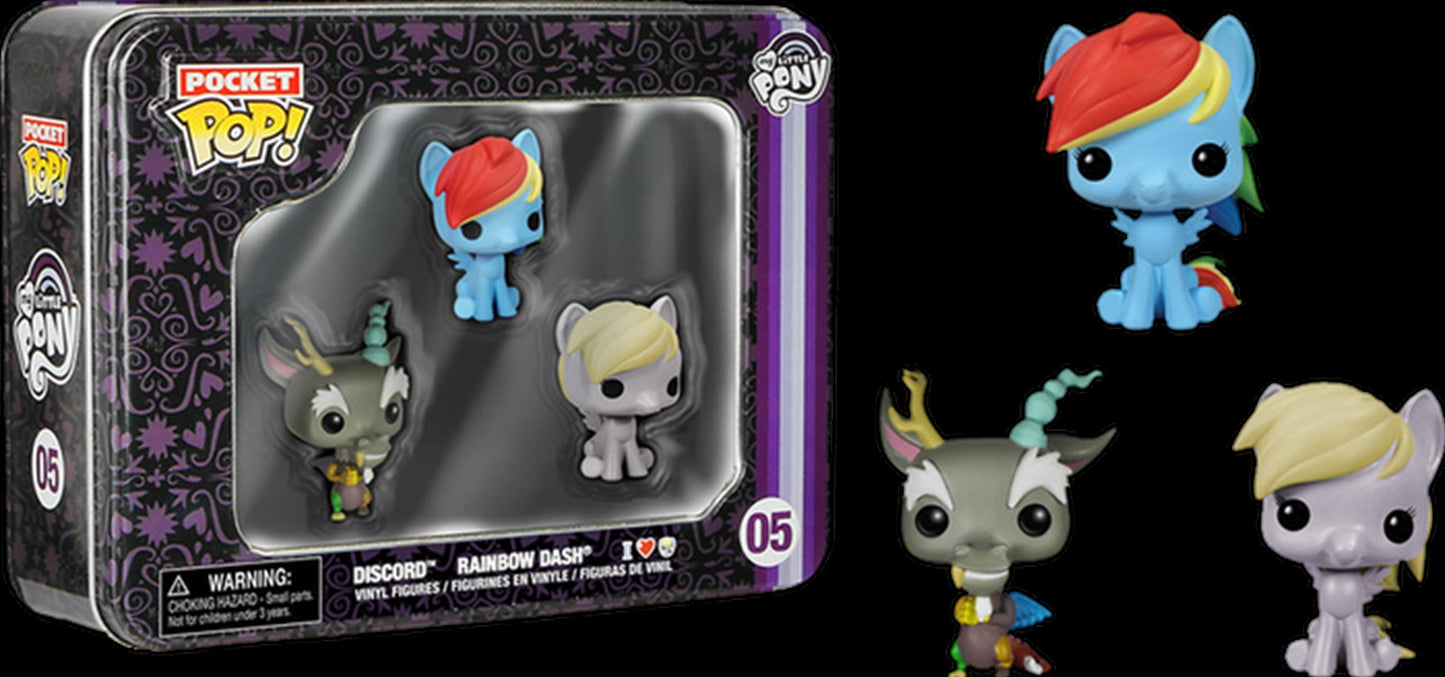 My Little Pony - Discord, Rainbow Dash & Derpy Pocket Pop! 3-Pack Tin