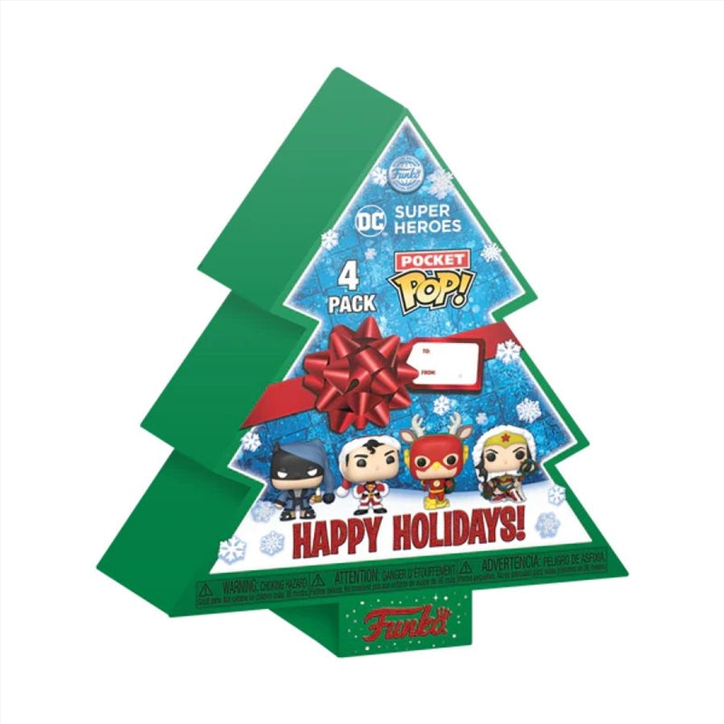 DC Comics - Holiday Tree Box US Exclusive Pocket Pop! 4-Pack