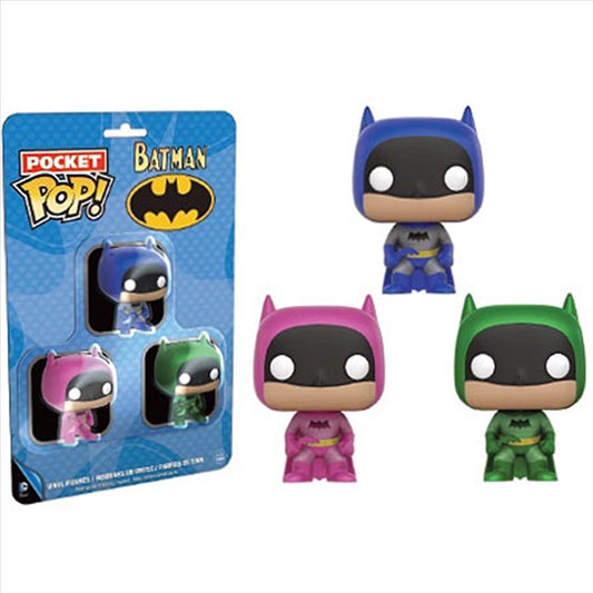 Batman - Pink, Green & Blue US Exclusive Pocket Pop! 3 Pack