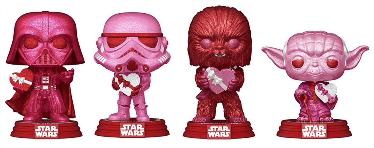 Star Wars - Valentine US Exclusive Diamond Glitter Pop! Vinyl 4-Pack [RS]