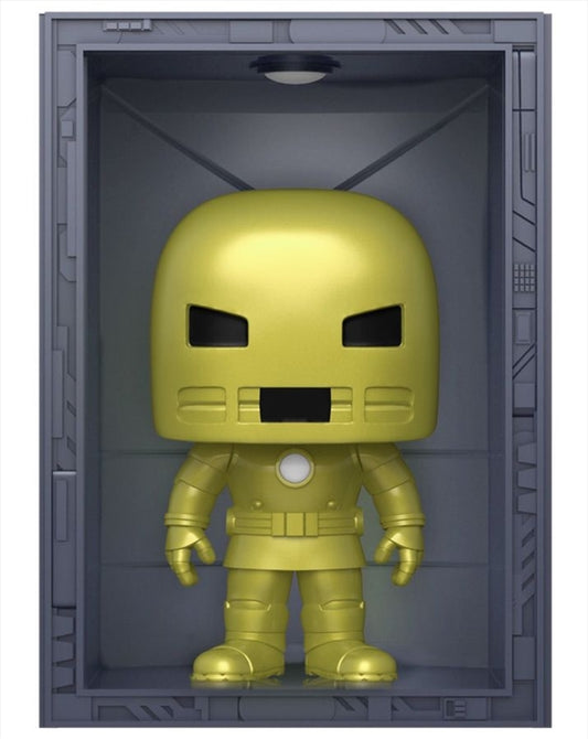 Marvel Comics - Hall of Armor Iron Man Model I Golden Armor Metallic US Exclusive Pop! Deluxe