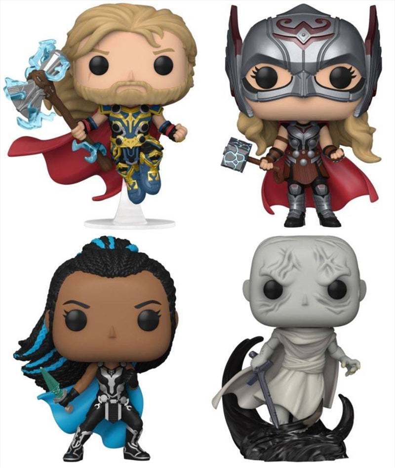 Thor 4: Love and Thunder - Thor, Mighty Thor, Valkyrie & Gorr US Exclusive Pop Vinyl 4-Pack [RS]