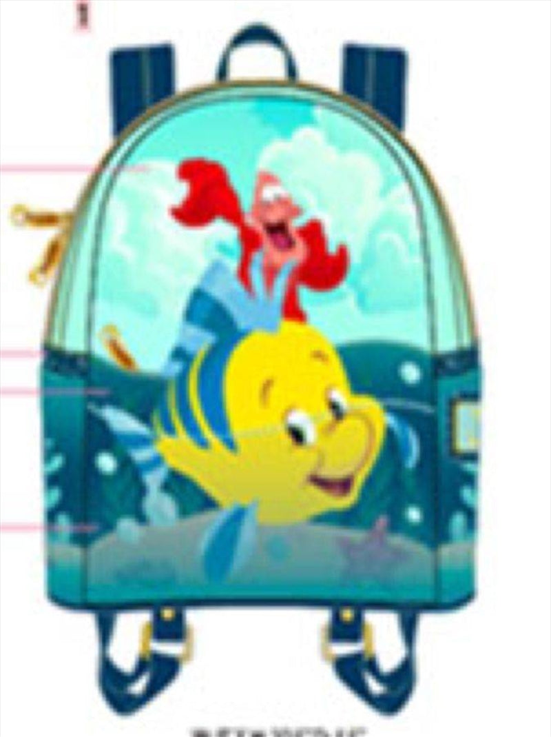 Loungefly Little Mermaid (1989) - Flounder and Sebastian Backpack