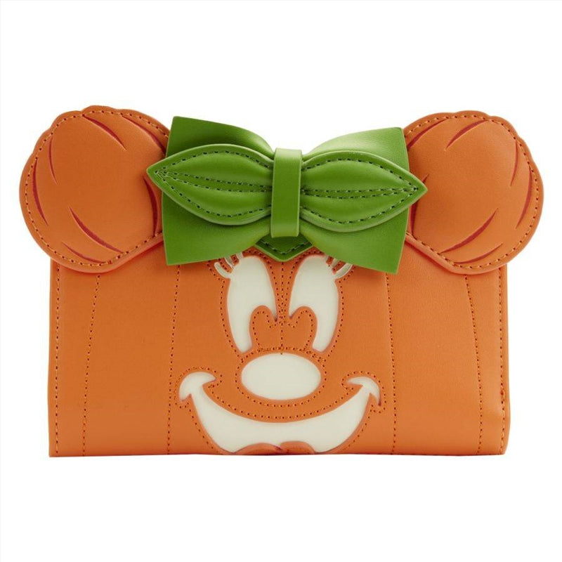 Loungefly Disney - Minnie Mouse Pumpkin Glow Face Flap Purse