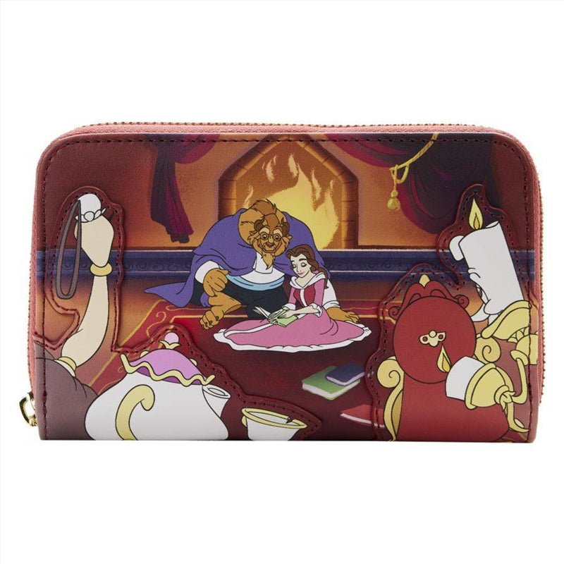 Loungefly Beauty and the Beast (1991) - Fireplace Scene Zip Around Purse