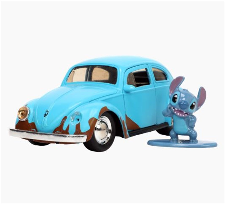 Lilo & Stitch - VW Beetle (Blue) 1:32 Scale with Stitch MetalFig