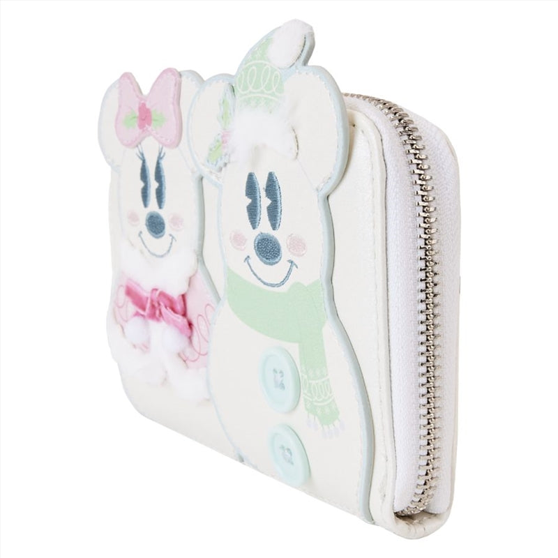 Loungefly Disney - Mickey & Minnie Pastel Snowman Zip Around Wallet