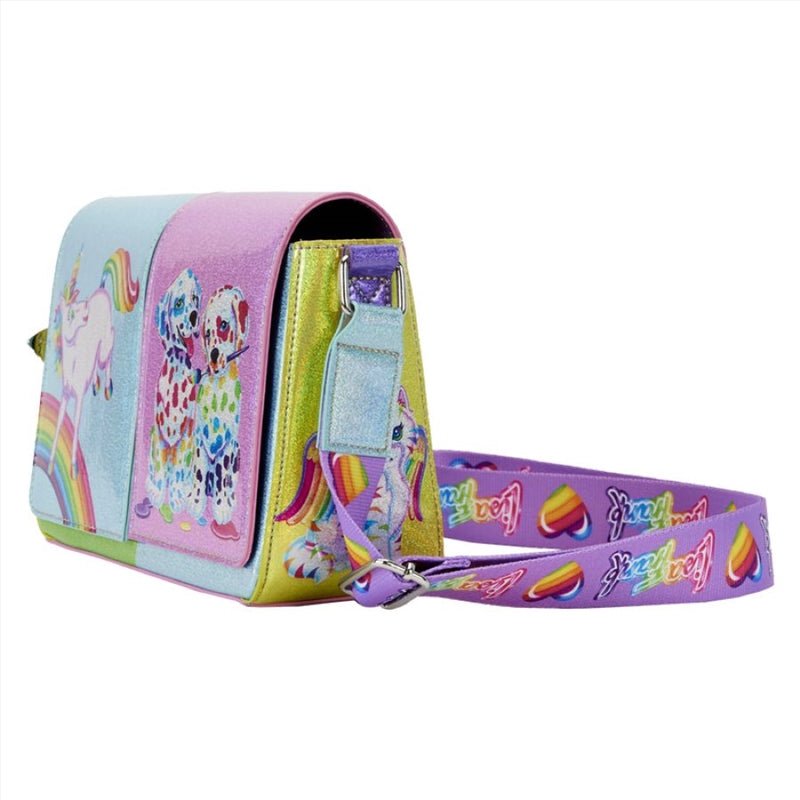 Loungefly Lisa Frank - Holographic Glitter Color Block Crossbody Bag