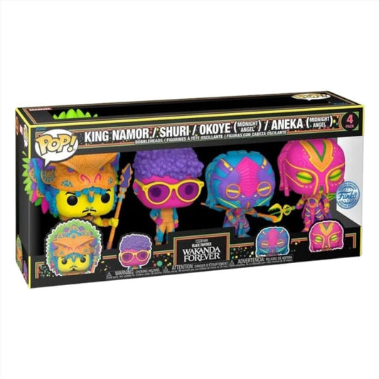 Black Panther 2: Wakanda Forever - Blacklight US Exclusive Pop! Vinyl 4-Pack [RS]