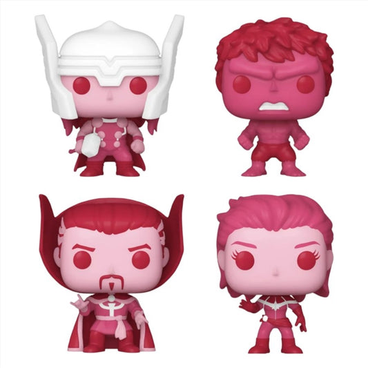 Marvel Comics: Valentines 2024 - Pink US Exclusive Pocket Pop! 4-Pack Heart Box [RS]