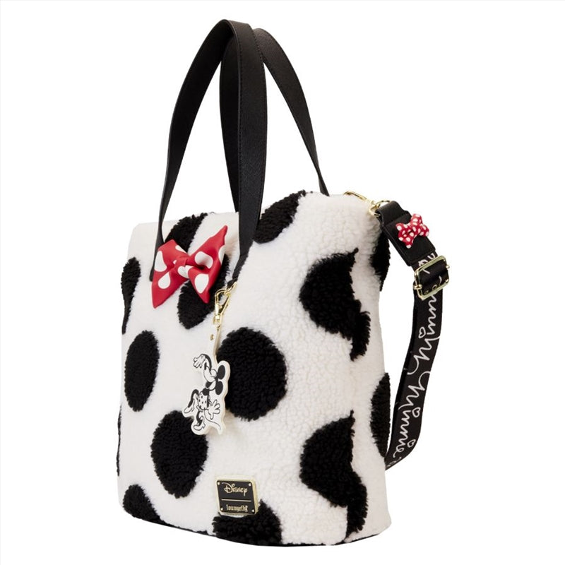 Loungefly Disney - Minnie Rocks The Dots Sherpa Tote Bag