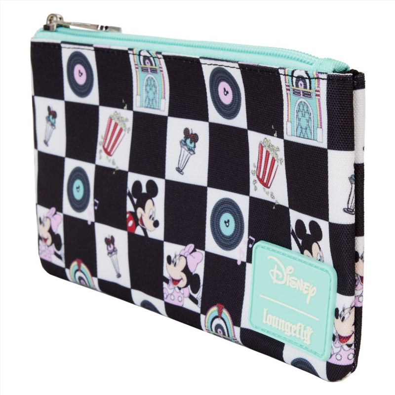 Loungefly Disney - Mickey & Minnie Date Diner AOP Nylon Wristlet