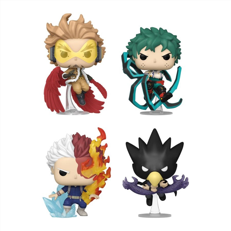 My Hero Academia - Hawks, Midoriya, Todoroki, Tokoyami US Exclusive Flocked Pop! 4-Pack [RS]