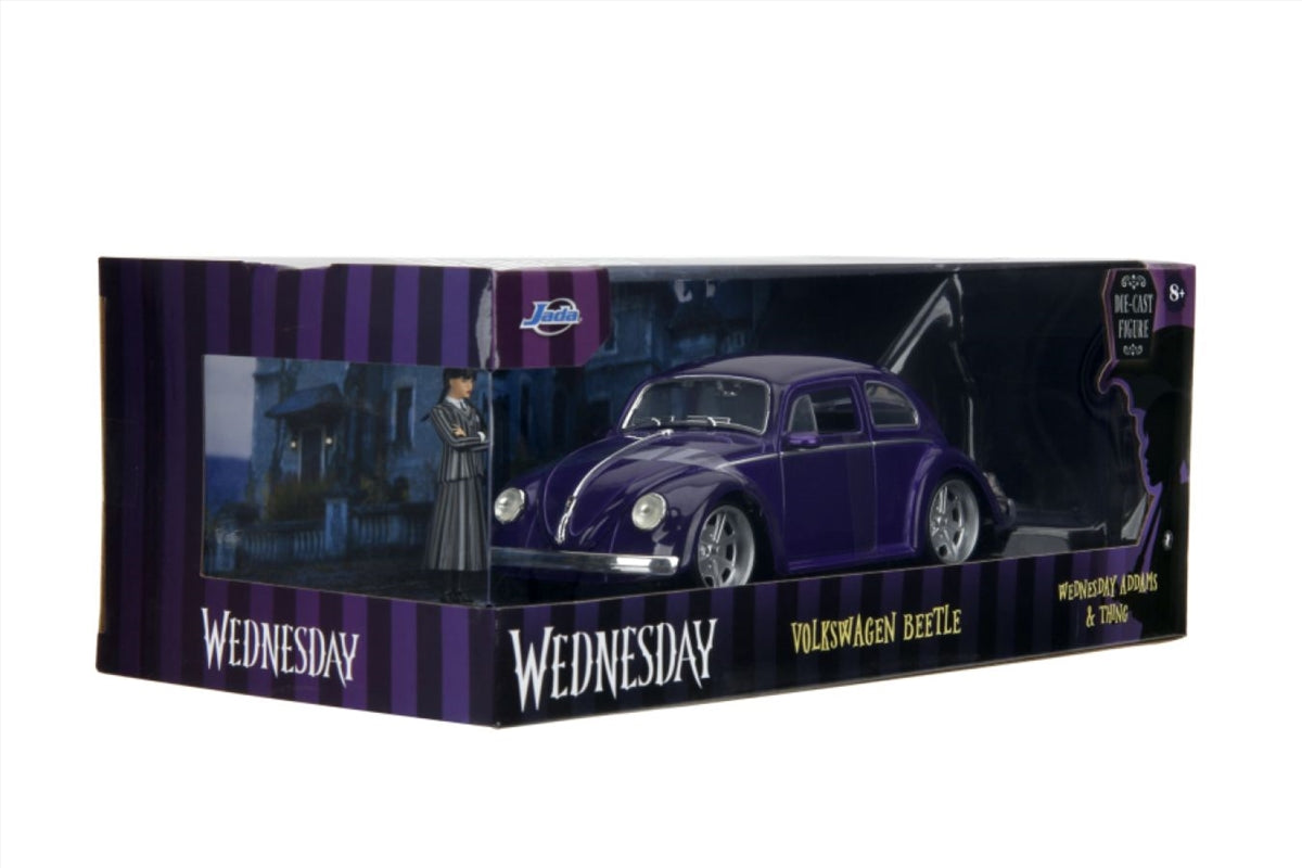 Wednesday (TV) - VW Beetle (with Wednesday) 1:24 Scale Diecast Vehicle