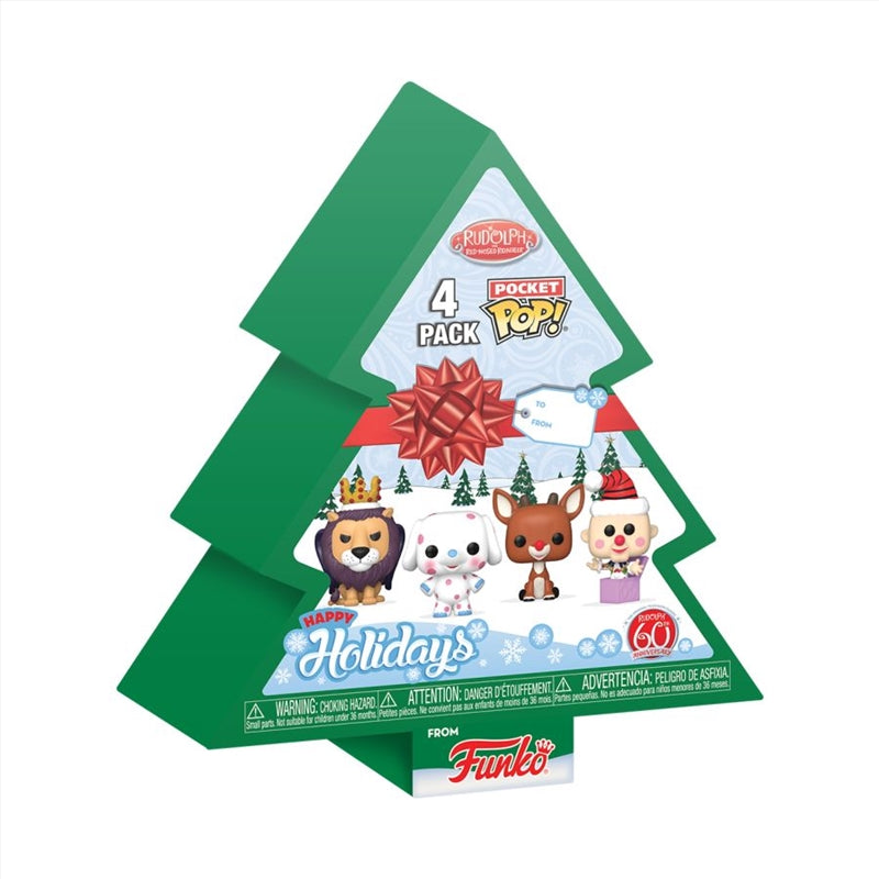 Rudolph - Holiday Tree Box Pocket Pop! 4-Pack