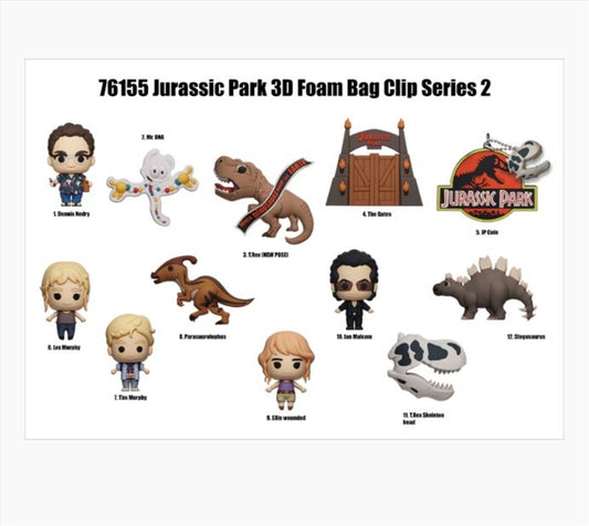 Jurassic Park - 3D PVC Bag Clips Blind Bag Series 2 (SENT AT RANDOM)